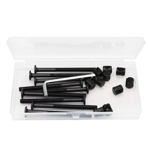 cSeao 10-Pack M6 70mm Black Socket Cap Screws Barrel Nuts Set for Furniture Crib Chairs Baby Bed...