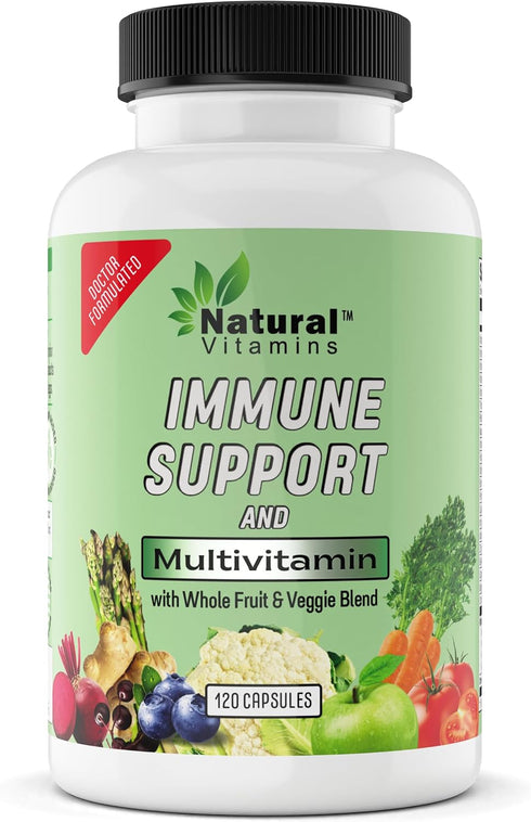 Immune Support Multivitamin with Fruits & Veggies - Complete Daily Health Support - Antioxidant-Rich, Packed with Vitamins and Minerals - Naturall...
