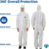 Medtecs Hazmat Suits - Fabric Passed AAMI Level 4 Disposable Coverall PPE Suit - CoverU Full Body Protective Clothing with Hood | XL...
