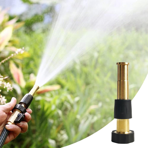 Hourleey 2 Pcs 5" Heavy Duty Brass Nozzles, Brass Jet Sweeper Garden Hose Nozzle, 3/4" GHT Nozzles for Garden Watering, Car and Pet Washing...