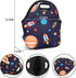 Violet Mist Women's Reusable Neoprene Lunch Bag, Space Rocket, Unisex, 11.4"L x 10.43"H x 5.51"W, 8.7 inches, fits containers up to 7"W...