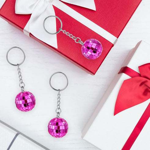 Disco Ball Keychain, 12 Pieces Disco Ball Party Favors Keychains 70s Disco Keychain Silver Mirror Ball Keychain Ball Party Supplies Party Favors S...