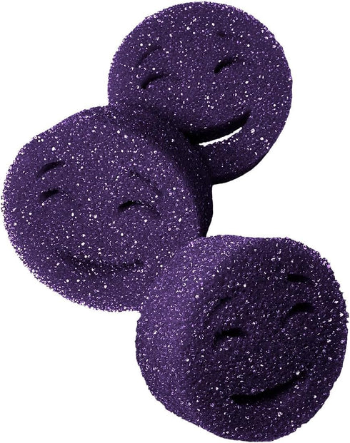 Scrub Moji Scrubbing Sponge (Set of 3) - (Purple) - Scrub Sponge Made with Temperature-Responsive Polymer Foam - Stain and Odor-Resistant Kitchen ...
