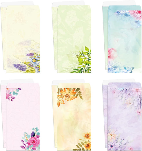 Paper Master Envelope Set 12 Packs Of Flora Letter Envelopes, Decorated Printer Stationery Paper Sets, With a Variety Of Designs And Automatic Aea...