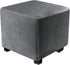 DUJUIKE Ottoman Covers Slipcover Square Ottoman Covers Protector for Footrest Foot Stool Furniture Stretch Comfortable Velvet with Elastic Bottom(...