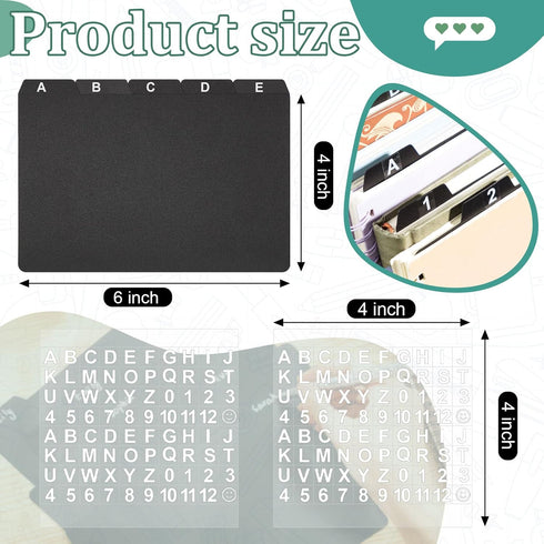 Lewtemi 50 Pcs Index Card Dividers 4 x 6 Inch Index Card Dividers with Tabs Index Cards Guides with 2 Pcs Alphabet Number Stickers for Office Reci...
