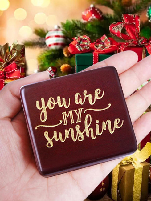 Sinzyo You are My Sunshine Music Box Solid Wood Laser Carving Vintage Gift Musical Boxs for Birthday Valentine's Day Christmas(Wine Red Wooden Box...