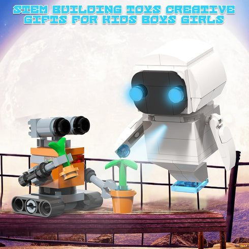 Wall and Eve Building Blocks, Mini Wall Robot Figure Building Toys Compatible with Lego, Eve Robot Mech Building Kit, STEM Creative Gifts for Boys...