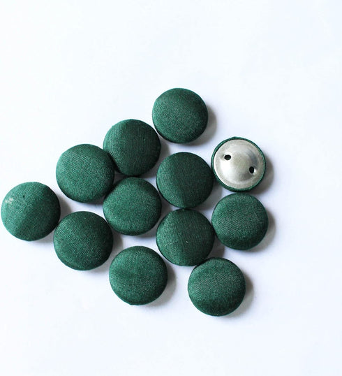 Round Handmade Buttons Dupion Fabric Covered 12 Button for Sewing Scrapbooking Clothes Craft...