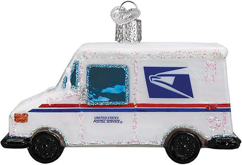 Old World Christmas Ornaments USPS Mail Truck Glass Blown Ornaments for Christmas Tree...