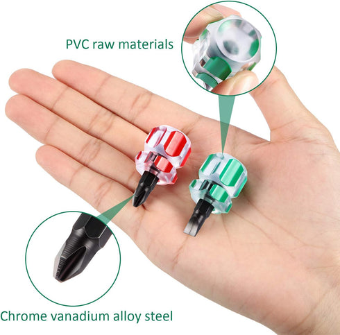 Sewing Machine Screwdriver Mini Short Screwdriver Tool Kit Includes Slotted/Flat Head Screwdriver and Cross Head Screwdriver for DIY Repairing, 2 ...
