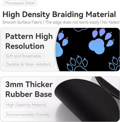 Dog Paw Print Round Mouse Pad,Funny Small Mouse Pad with Non-Slip Rubber Base,Mouse Mat,Home Office Decor Desk Accessories,8.7inch Round Mouse Pad...