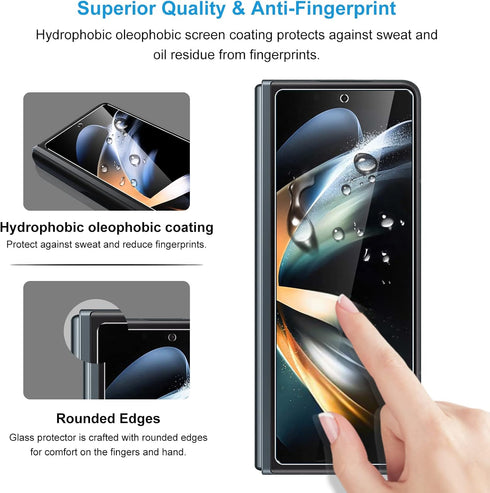 LYWHL [2-Pack for Samsung Galaxy Z Fold 4 Screen Protector, HD Clear Tempered Glass Protector Film for Galaxy Z Fold 4 5G 6.2 Inch, Anti Scratch B...