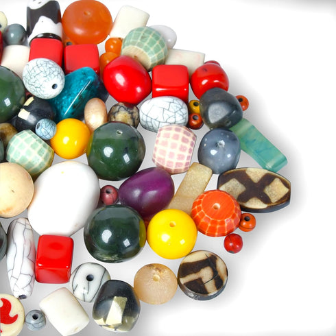 1/2 LB Bag of Assorted Resin Beads for Jewelry Making, Bracelets and Necklaces, Crafting Beads Supplies Kit, Large & Small Beads...