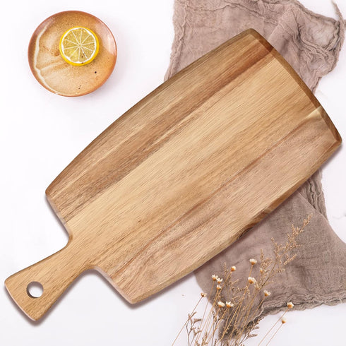 Acacia Wood Cutting Board with Handle Wooden Chopping Boards Small Charcuterie Board Butcher Chopping Block Meat Cutting Boards for Kitchen Bread ...
