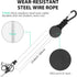EOTW 2 Pack Retractable Keychain Key Retractable Keychain Heavy Duty with 23.6” Steel Retractable Cord Carabiner Key Ring for Keys Black...