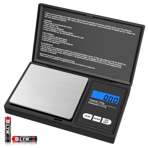 Digital Pocket Scale, 500g x 0.01g Small Digital Scales Grams Ounces Grains, Herb Scale, Jewelry Scale, Portable Travel Food Scale, Kitchen Scale,...