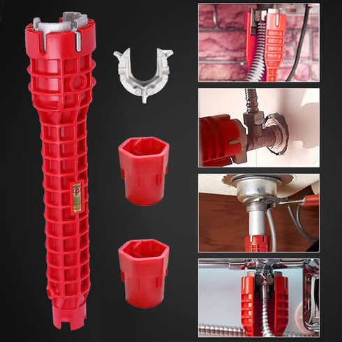 8 in 1 Multifunctional Sink Bathroom Wrench, Wrench Faucet Plumbing Tool, Plumber Sink Wrench Installation Pipe Extractor, Household Water Pipe Fa...