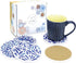 AD Set of 6 Coasters for Drinks Absorbing Round Ceramic Stone Coaster with Cork Base,Tabletop Protection Mat for Mugs and Cups,Office,Kitchen (Ind...