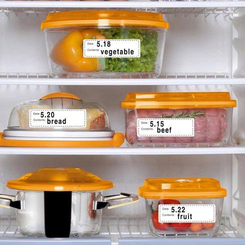 600pcs Removable Freezer Labels,1x3 Inch Food Storage Stickers Containers Date Stickers,Easy Clean and Write On Refrigerator Freezer Paper Label,N...