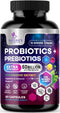 Daily Probiotic and Prebiotic Supplement 60 Billion CFU Capsule for Women & Men - 10 Diverse Strains - Acidophilus Prebiotics & Probiotics for Dig...