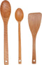 Wooden Spoons for Cooking, 3-Piece Wooden Utensil Set, Wooden Spoons and Spatula for Cooking, Serving, Natural Wood, Non-Stick, Smooth Surface, La...
