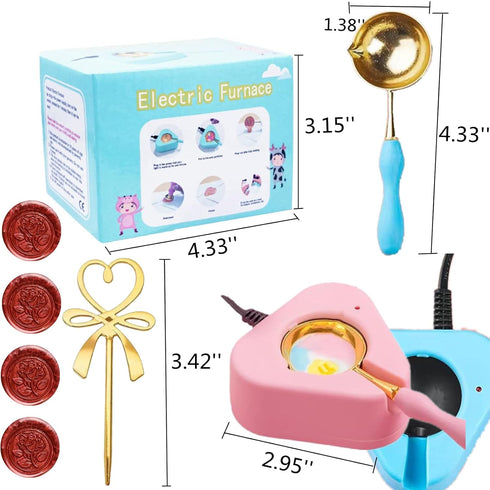 Electric Wax Seal Warmer, Wax Seal Warmer Wax Seal Kit with Spoon, Tweezers and Stirring, Great Tool for Melting Wax Seal Sticks Sealing Wax Beads...