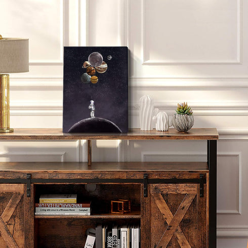 ARTZON Inspirational Wall Art Canvas Print Astronaut Holding Planet Creative Picture Framed Artwork for Bedroom, Bathroom, Living Room, Office, 12...