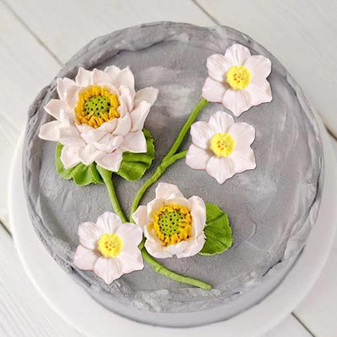 Flower Fondant Cake Molds Lotus Flower Silicone Mold For Cake Decorating Cupcake Topper Chocolate Candy Gum Paste Polymer Clay...