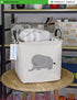 LANGYASHAN Square Storage Baskets Waterproof Canvas Children Laundry Nursery Hamper for Shelves Gift Baskets Toy Organizer Room Decor (Elephant)...
