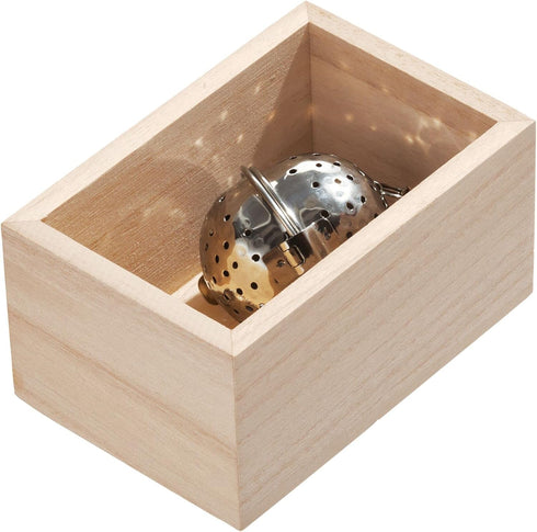 iDesign Renewable Paulownia Wood Collection Drawer Storage Organizer Bin, 3.3" x 5" x 2.5", Natural...