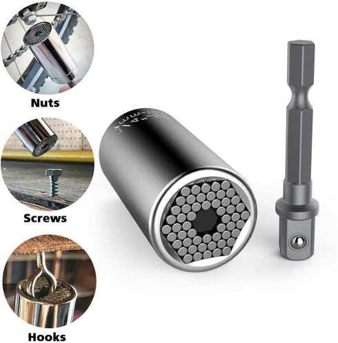 Universal Socket Grip Adapter 4 PCS | Multi Functional Sockets Set Ratchet Power Drill Bit Wrench 1/4"-3/4" (7mm-19mm) Professional Repair Tools G...