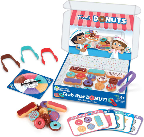 Learning Resources Grab That Donut!, 39 Pieces, Ages 3+,Fine Motor Game, Toddler Learning Toys,Toddler Toys, Educational Games for Kids, Preschool...