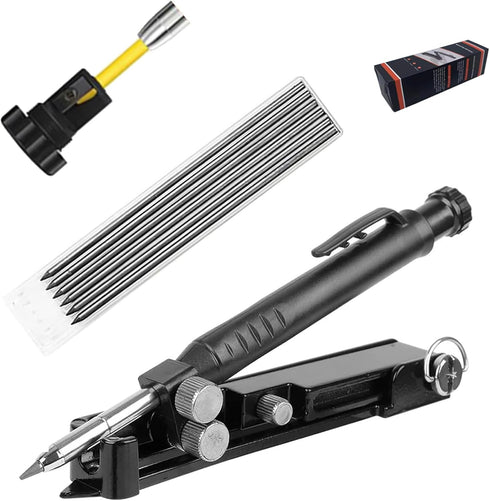Multi-function Scribing Tool Upgraded - Construction Pencil- Aluminum Alloy Scribe Tool with Deep Hole Pencil,DIY Woodworking Scribe Gauge Scriber...