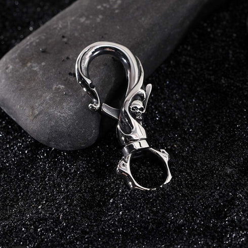 Birch & Bliss 316L Stainless Steel Swivel Skull Keychain | Keyring - Blackstatic Collection | Graduation & Fathers Day - Gifts For Men...