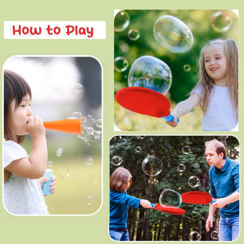 Bubble Wand Racket Set, 9PCS Bubble Wand Toys with Soft Bubble Racket/Bubble Solution/Tray, Funny Bubble Making Machine Educational Kids Interacti...