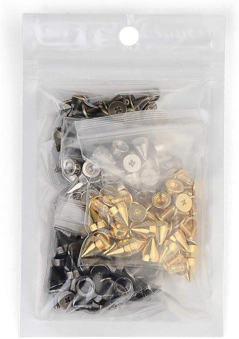 100 Sets 9MM Mixed Color Spikes and Studs Metal Bullet Cone Spikes Screw Back Leather Craft Rapid Rivet Screws Punk Studs and Spikes for Clothing ...