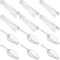 Roshtia 12 Pcs Plastic Serving Tongs Mini Kitchen Tongs Utility and Plastic Kitchen Scoops Clear Ice Scoop Mini Clear Buffet Scoop for Candy Desse...