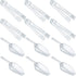 Roshtia 12 Pcs Plastic Serving Tongs Mini Kitchen Tongs Utility and Plastic Kitchen Scoops Clear Ice Scoop Mini Clear Buffet Scoop for Candy Desse...