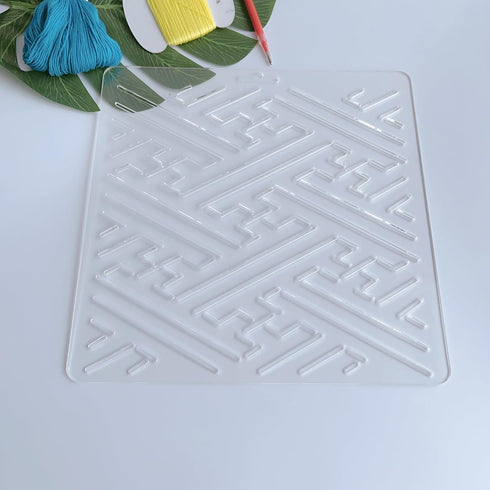 Acrylic Sashiko Stencil with Classic Line Pattern for Hand Quilting and Embroidery...