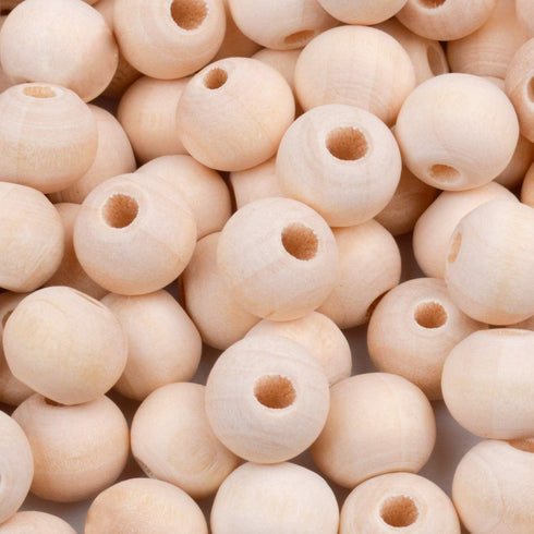 BronaGrand 300pcs 8MM Natural Color Round Ball Wood Spacer Beads Jewelry Findings Charms...