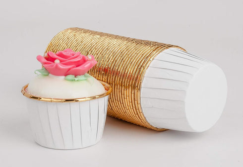 GOLDEN APPLE, Aluminum Foil Paper Mini Cake Baking Cups 50 pcs, Muffin Cupcake Baking Mold Cup Liners Baking Cups for Party Wedding Festival, cupc...