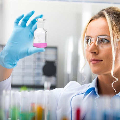 iplusmile Reagent Bottle Glass Wide Mouth Reagent Bottle 60ml Capacity Laboratory Chemistry Sample Glass Bottle with Glass Stopper and Scale for L...