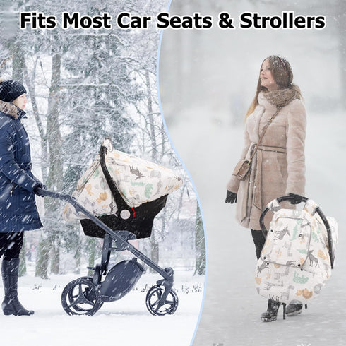 Minky 3 in 1 Car Seat Cover for Winter - Minky Baby Car Seat Cover with Storage Bag...