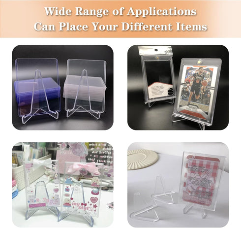 40 Pack Card Display Stands, 2.16 Inches Acrylic Display Stands, Transparent Card Display Stand, Transparent Acrylic Small Easel, Suitable for Med...