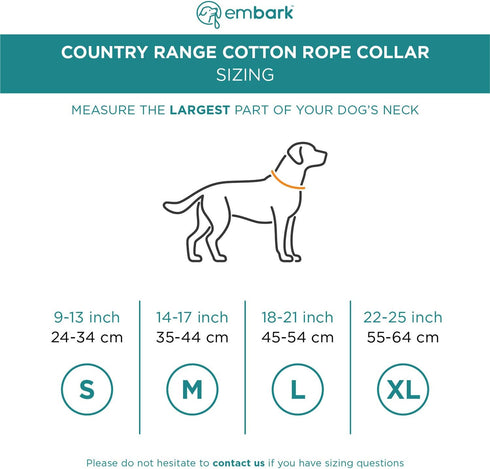 Embark Pets Country Dog Rope Collar - Braided Cotton and Rolled Leather Dog Collar for Small Dogs - Durable Dog Collars for Small Dogs and Strong ...
