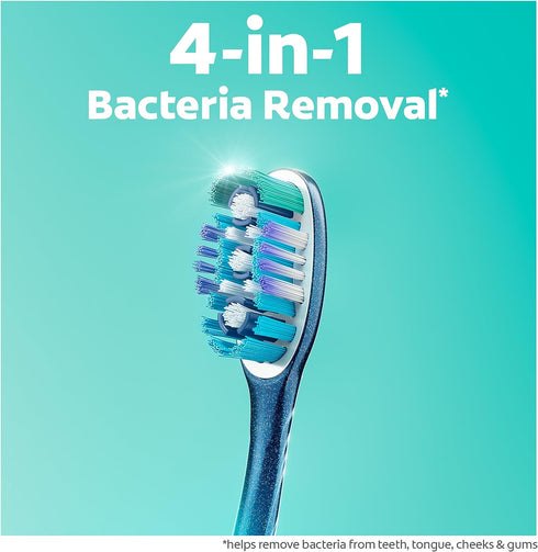 Colgate 360 Whole Mouth Toothbrush, Adult Toothbrushes Medium Bristles, Helps Remove Bad Breath Bacteria and Plaque, Medium Toothbrush Pack, Inclu...