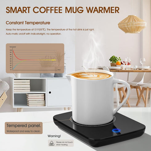 Misby Mug Warmer, Coffee Cup Warmer with Auto Shut Off, Gravity-Induction Coffee Warmer for Desk Use, Coffee Mug Warmer for Coffee Lovers Gift Kee...
