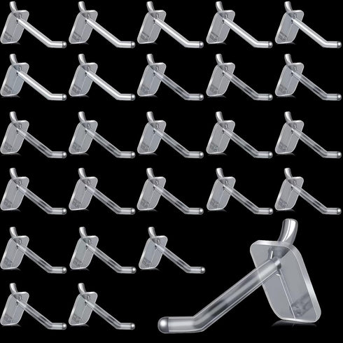 120 Pcs 2.4 Inch Plastic Pegboard Hooks Peg Board Shelving Hooks Pegboard Locking Hooks for Peg Boards Craft, Storage, Garage, Kitchen, Tools and ...