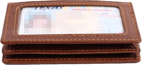 Easyoulife RFID Mens Slim Front Pocket Wallet Genuine Leather Bifold ID/Credit Card Holder...